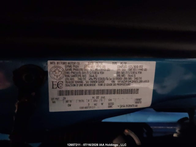 Ford FOCUS SE 2014 1FADP3K26EL289653 Image 9