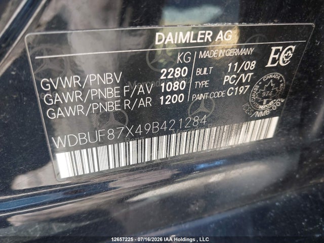 Продажа на аукционе авто 2009 Mercedes-benz E 350 4matic, vin: WDBUF87X49B421284, номер лота: 12657225