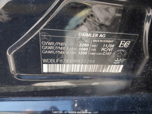 Продажа на аукционе авто 2009 Mercedes-benz E 350 4matic, vin: WDBUF87X49B421284, номер лота: 12657225