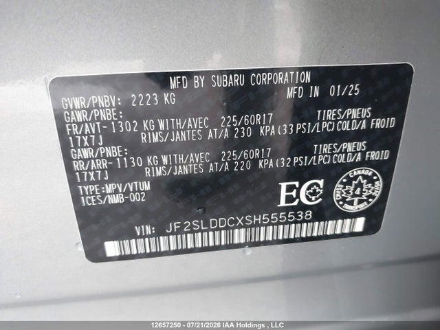 JF2SLDDCXSH555538 Subaru Forester Premium