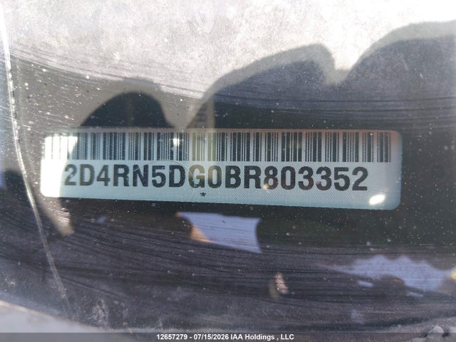 2011 Dodge Grand Caravan Crew მანქანა იყიდება აუქციონზე, vin: 2D4RN5DG0BR803352, აუქციონის ნომერი: 12657279