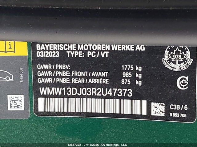 Продажа на аукционе авто 2024 Mini Cooper Se, vin: WMW13DJ03R2U47373, номер лота: 12657322