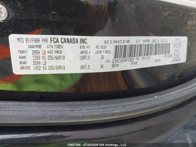 Chrysler Pacifica Touring L Plus 2017 2C4RC1EGXHR733622 Image 18