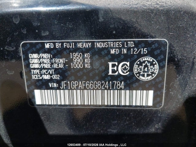 JF1GPAF66G8241784 Subaru Impreza 2.0i Limited Package/2.0i Sport Package