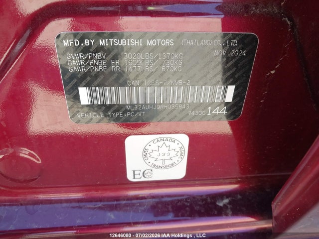 ML32AUHJ9RH035843 Mitsubishi MIRAGE ES