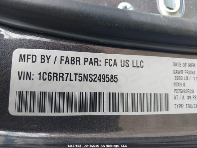 RAM 1500 Classic Slt 2022 1C6RR7LT5NS249585 Image 19