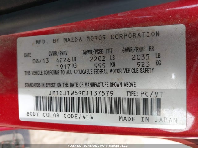 JM1GJ1W69E1137579 Mazda 6 Grand Touring