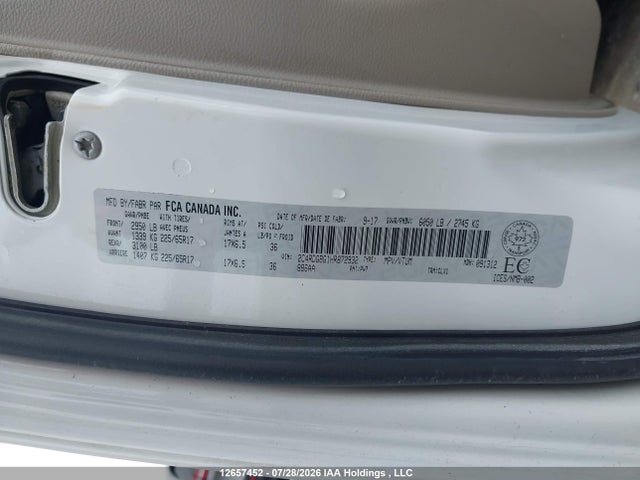 Продажа на аукционе авто 2017 Dodge Grand Caravan Cvp/sxt, vin: 2C4RDGBG1HR872932, номер лота: 12657452