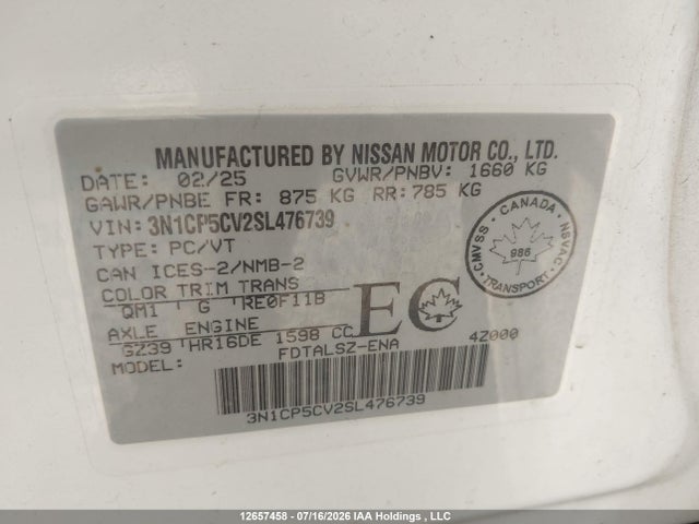 Nissan Kicks Play Sv 2025 3N1CP5CV2SL476739 Image 9