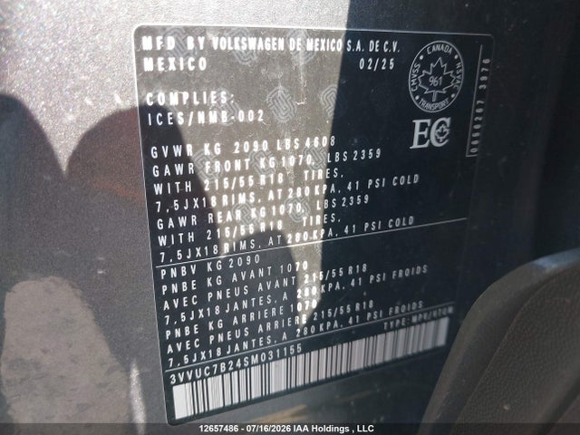 3VVUC7B24SM031155 Volkswagen TAOS SE