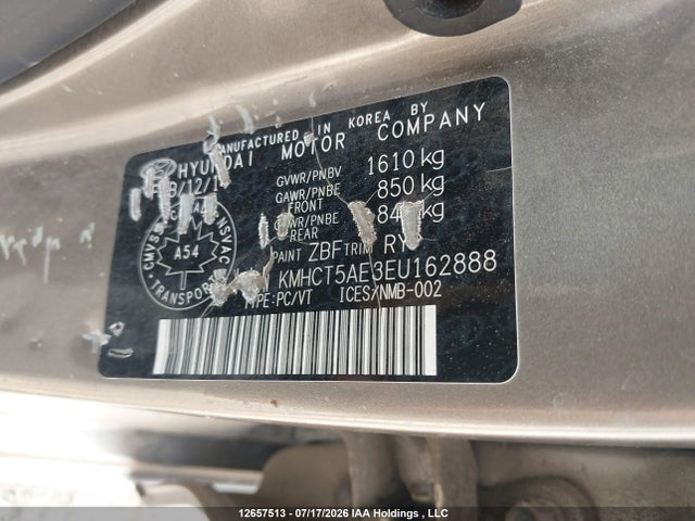 KMHCT5AE3EU162888 Hyundai Accent