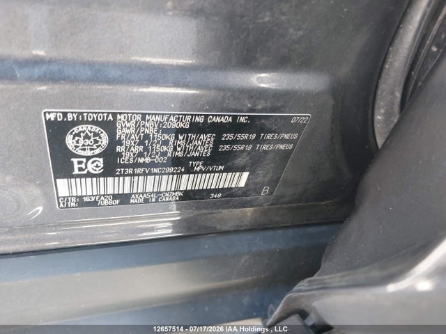 Toyota Rav4 Xle 2022 2T3R1RFV1NC299224 Image 9