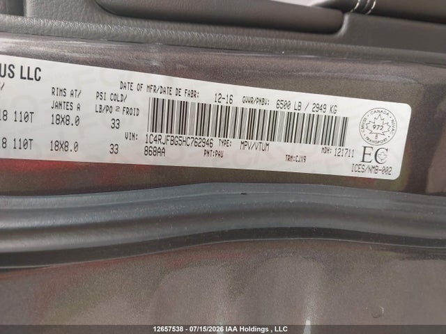 1C4RJFBG5HC762946 Jeep Grand Cherokee Limited