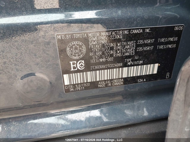 Aukcja sprzedaży 2026 Toyota Rav4 Le/xle Premium/woodland/se/xse/limited, vin: 2T36CRAV2TC024088, numer aukcji: 12657541