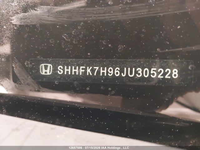 12657586 :رقم المزاد ، SHHFK7H96JU305228 vin ، 2018 Honda Civic Sport Touring مزاد بيع