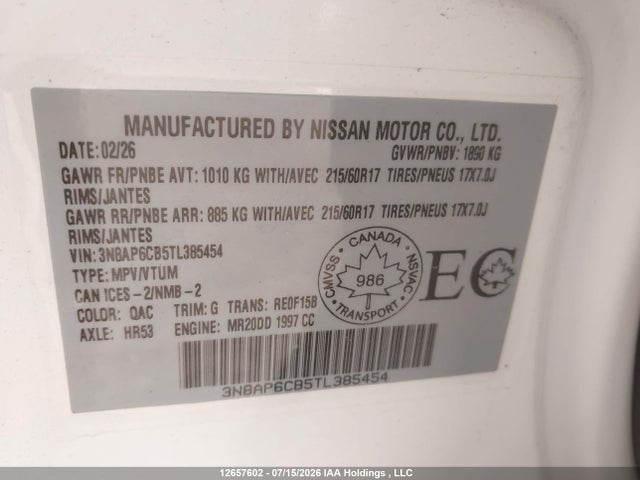 Nissan KICKS SV 2026 3N8AP6CB5TL385454 Image 9