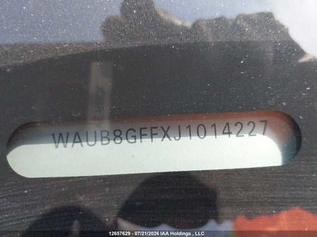 12657629 :رقم المزاد ، WAUB8GFFXJ1014227 vin ، 2018 Audi A3 Premium مزاد بيع