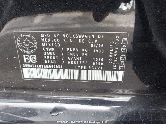Aukcja sprzedaży 2016 Volkswagen Golf Gti 5-door Autobahn, vin: 3VW4T7AU2GM062054, numer aukcji: 12657705