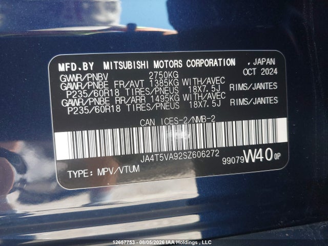 Mitsubishi OUTLANDER PHEV 2025 JA4T5VA92SZ606272 Image 9