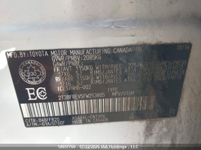 Toyota RAV4 LE 2015 2T3BFREV5FW253805 Image 10