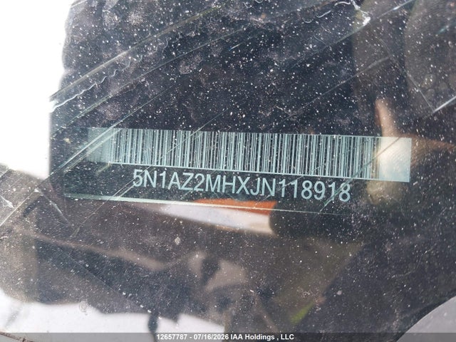 5N1AZ2MHXJN118918 Nissan Murano S/sl/sv/platinum