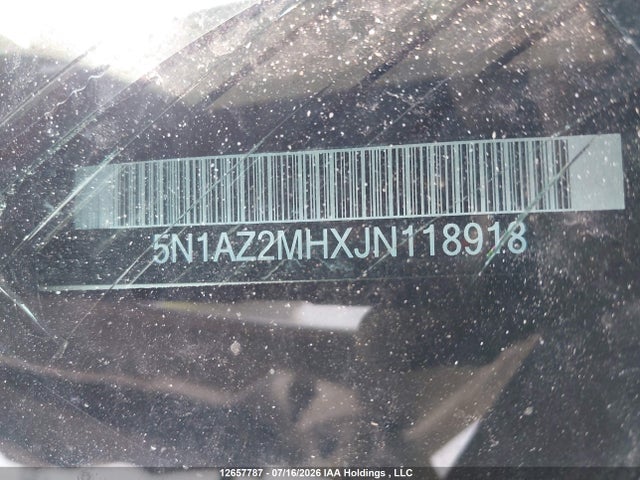 5N1AZ2MHXJN118918 Nissan Murano S/sl/sv/platinum