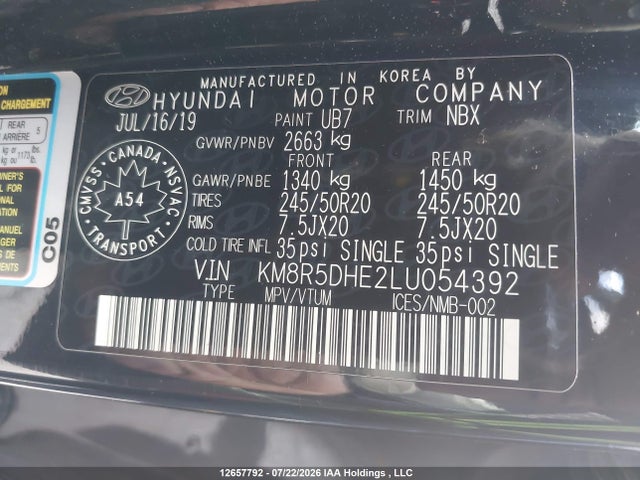 Hyundai Palisade Limited 2020 KM8R5DHE2LU054392 Image 9