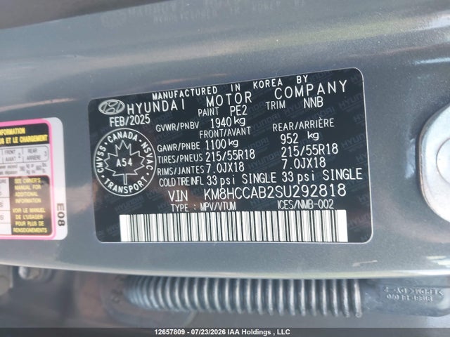 Продаж на аукціоні авто 2025 Hyundai Kona Preferred Awd With Trend Package, vin: KM8HCCAB2SU292818, номер лоту: 12657809