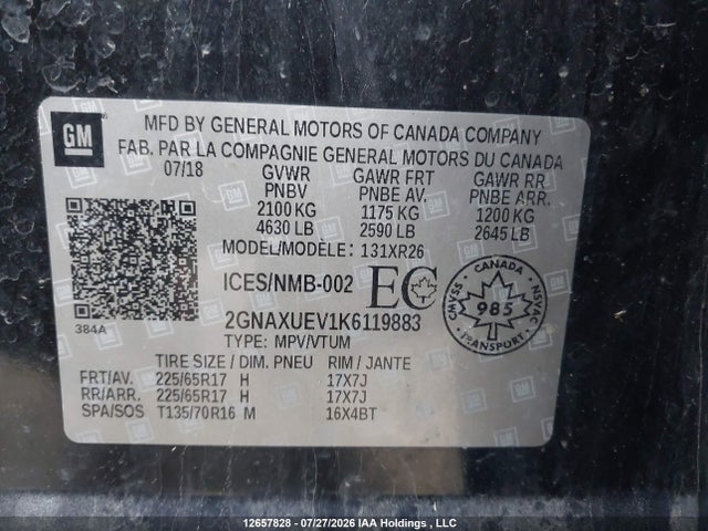 Chevrolet EQUINOX 1LT 2019 2GNAXUEV1K6119883 Image 20