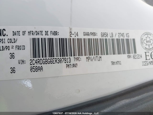 Dodge Grand Caravan Se/sxt 2014 2C4RDGBG6ER307913 Image 19