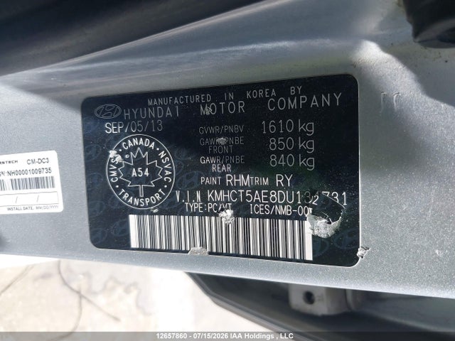 2013 Hyundai Accent Gls/gs მანქანა იყიდება აუქციონზე, vin: KMHCT5AE8DU134731, აუქციონის ნომერი: 12657860