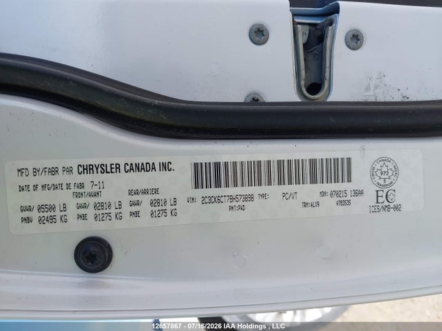 12657867 :رقم المزاد ، 2C3CK6CT7BH573898 vin ، 2011 Chrysler 300c مزاد بيع