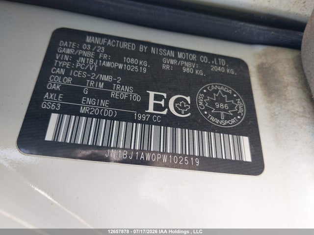 12657878 :رقم المزاد ، JN1BJ1AW0PW102519 vin ، 2023 Nissan Qashqai S مزاد بيع
