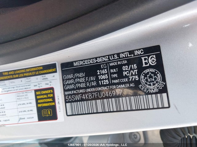 55SWF4KB7FU046917 Mercedes-Benz C 300 4matic