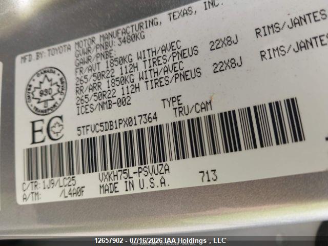 Toyota Tundra 2023 5TFVC5DB1PX017364 Image 10
