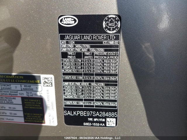 SALKPBE97SA284885 Land Rover Range Rover P530 Se Lwb 7 Seat