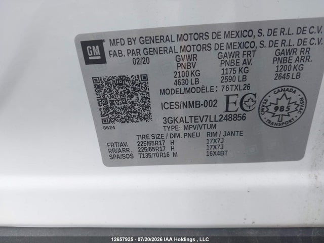 GMC Terrain Sle 2020 3GKALTEV7LL248856 Image 9