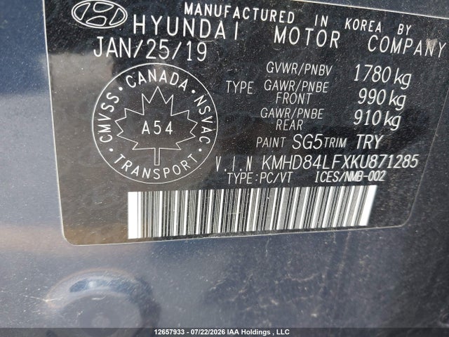 Hyundai Elantra Preferred 2019 KMHD84LFXKU871285 Image 9