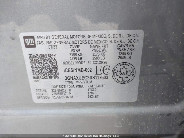 3GNAXUEG3RS117503 Chevrolet EQUINOX LT