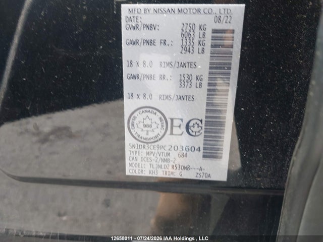5N1DR3CE9PC203604 Nissan Pathfinder Sl