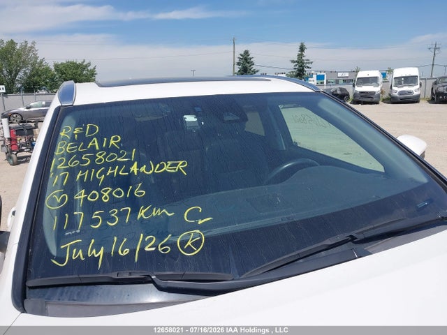 Aukcja sprzedaży 2017 Toyota Highlander Limited/ltd Platinum, vin: 5TDDZRFH2HS408016, numer aukcji: 12658021