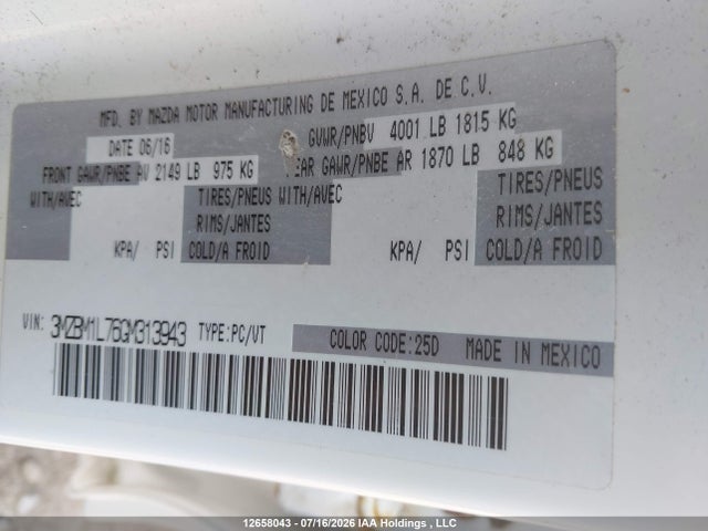 Mazda Mazda3 Gs 2016 3MZBM1L76GM313943 Image 9
