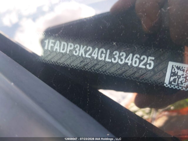 12658047 :رقم المزاد ، 1FADP3K24GL334625 vin ، 2016 Ford Focus Se مزاد بيع