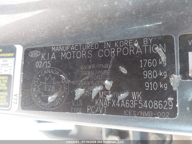 Продажа на аукционе авто 2015 Kia Forte 1.8l Lx/1.8l Lx+/lx+ Winter Edition, vin: KNAFX4A63F5408629, номер лота: 12658053