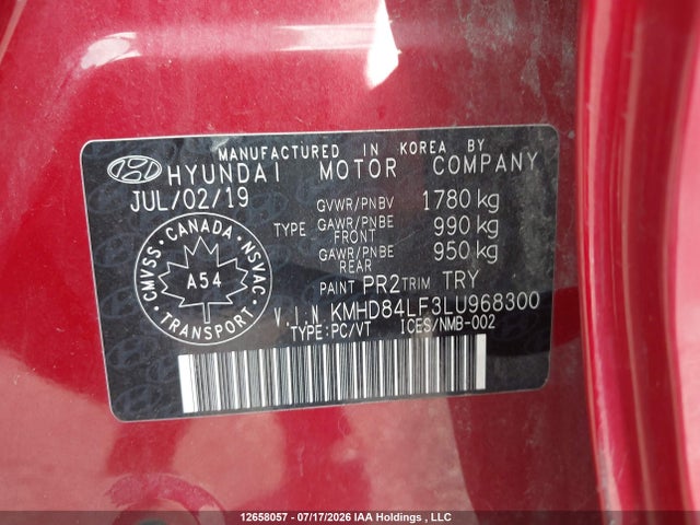 KMHD84LF3LU968300 Hyundai Elantra Preferred Auto Ivt