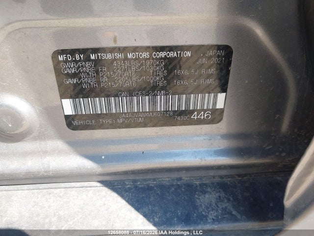 Продажа на аукционе авто 2021 Mitsubishi Rvr Gt/le/se/sel, vin: JA4AJVAWXMU607128, номер лота: 12658088
