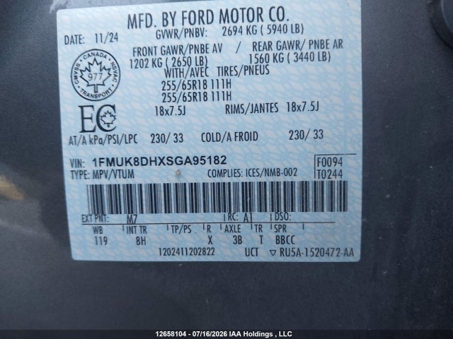 Aukcja sprzedaży 2025 Ford Explorer Active, vin: 1FMUK8DHXSGA95182, numer aukcji: 12658104