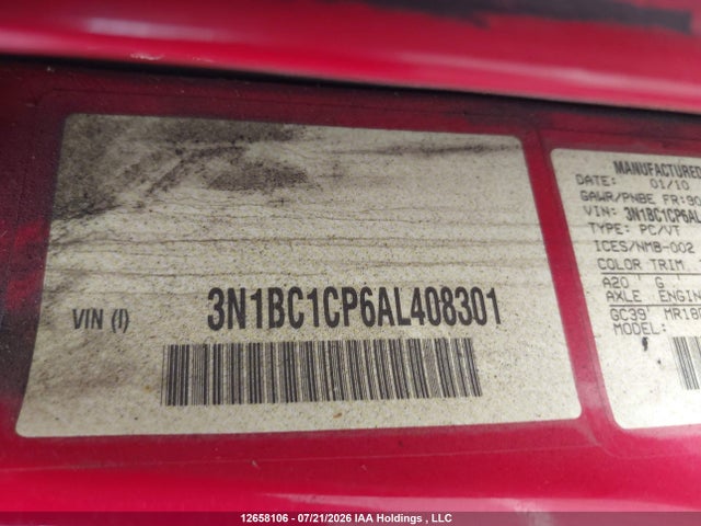 Продажа на аукционе авто 2010 Nissan Versa, vin: 3N1BC1CP6AL408301, номер лота: 12658106