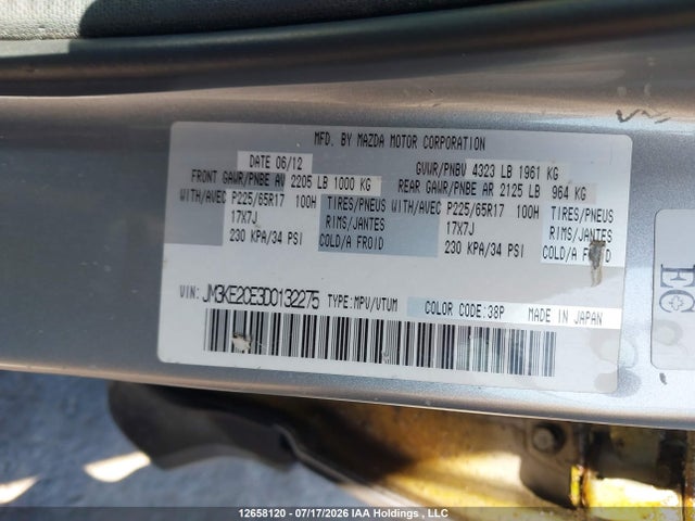 12658120 :رقم المزاد ، JM3KE2CE3D0132275 vin ، 2013 Mazda Cx-5 Gs مزاد بيع