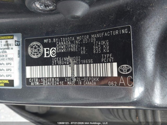 2010 Toyota Corolla Ce მანქანა იყიდება აუქციონზე, vin: 2T1BU4EE0AC218696, აუქციონის ნომერი: 12658123